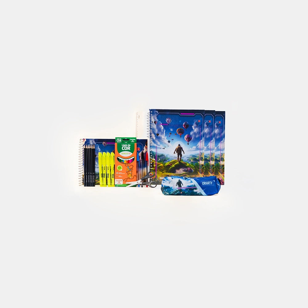 Kit VIII. Educação de Jovens e Adultos - Caderno Gamer / Estojo Gamer