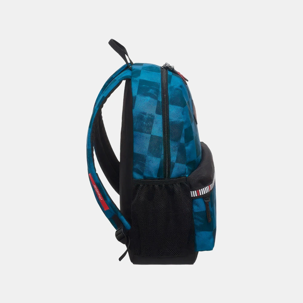 Mochila Juvenil Coca-Cola Quadriculado Azul