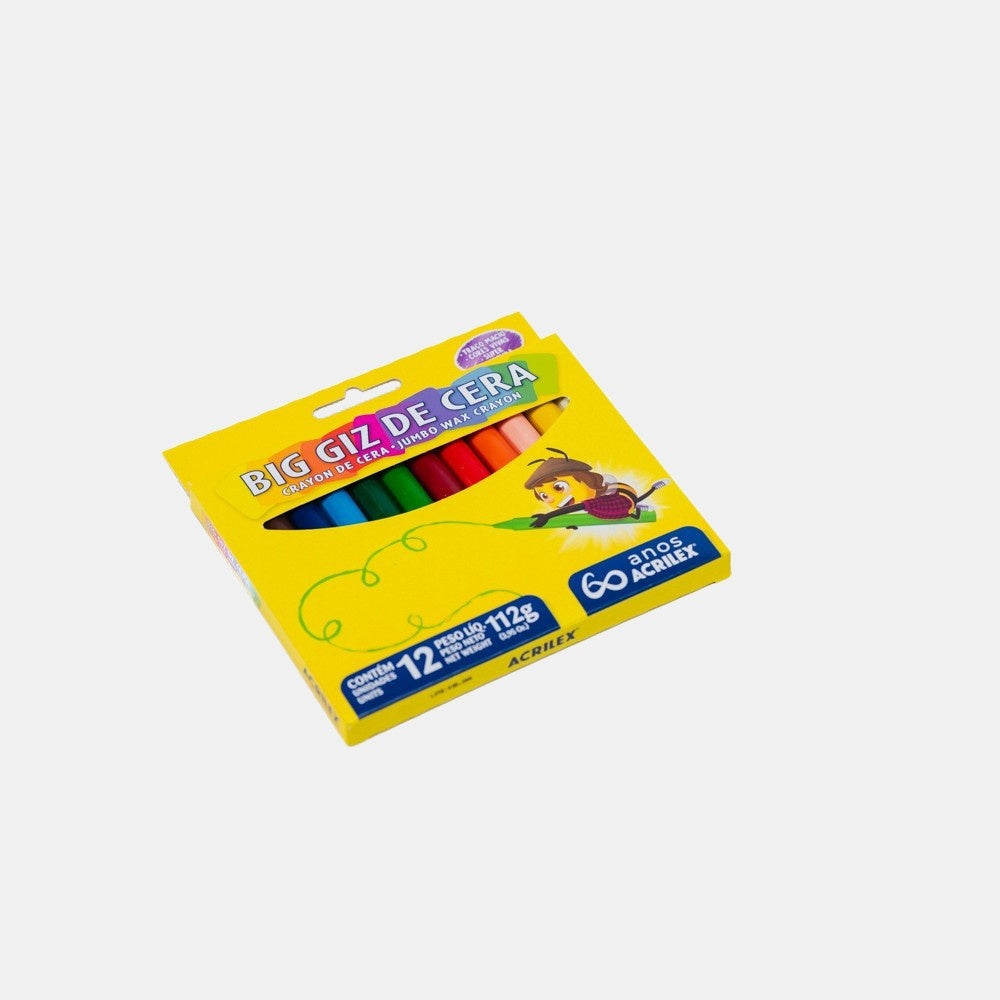 Giz de cera jumbo 12 cores – Acrilex