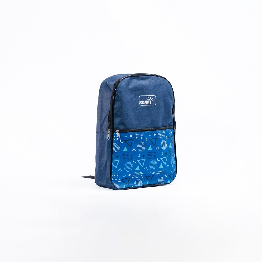 Mochila escolar Criarty - Azul Triângulo