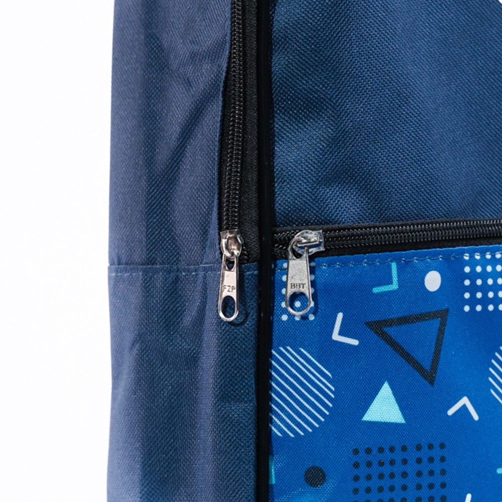 Mochila escolar Criarty - Azul Triângulo