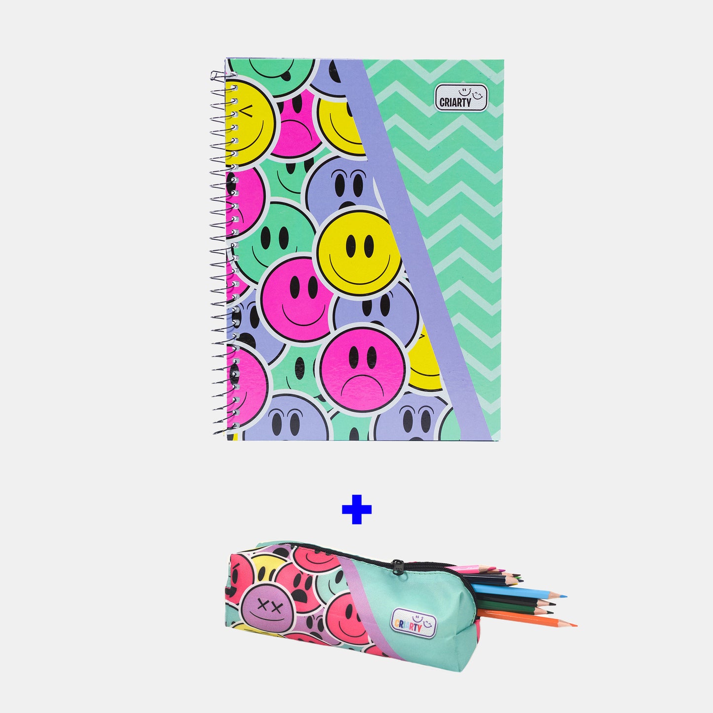 Kit V. Ensino Fundamental - Ciclo Interdisciplinar - Caderno Emoji / Estojo Emoji