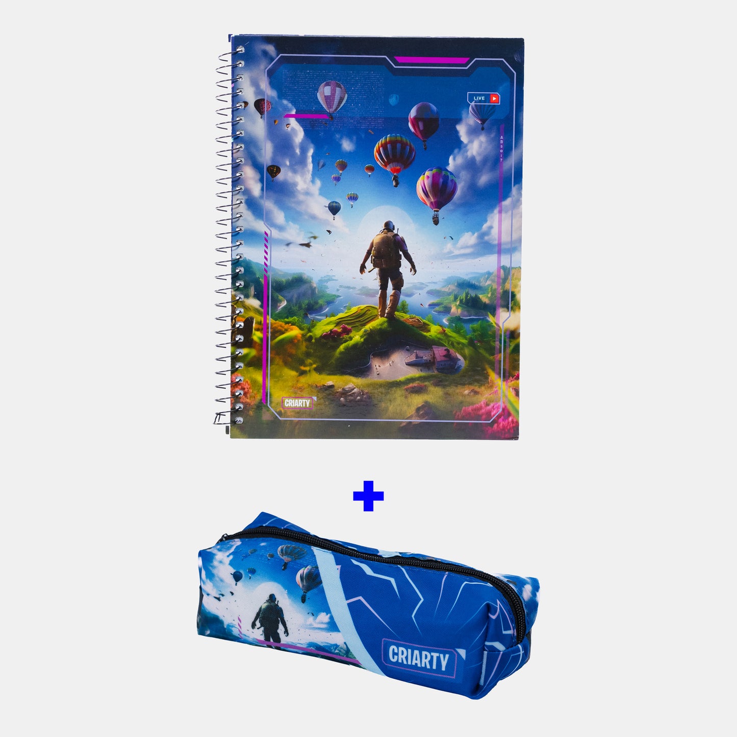Kit VIII. Educação de Jovens e Adultos - Caderno Gamer / Estojo Gamer