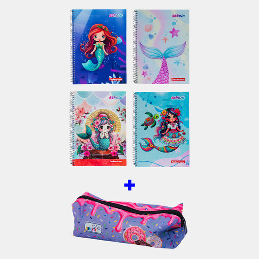 KIT VII. Ensino Médio - Caderno Sereia / Estojo Doce