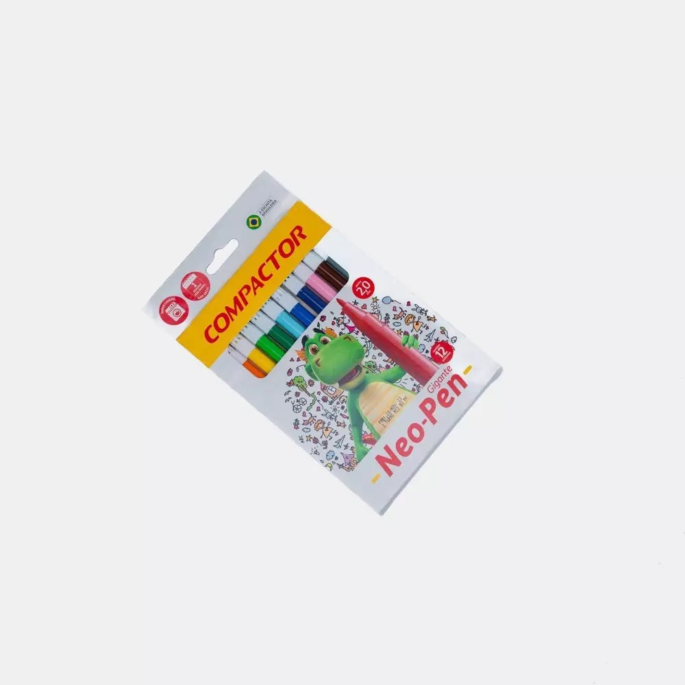 Canetinha hidrográfica 12 Cores – Compactor