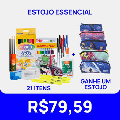 Kit Estojo Essencial - Material Escolar