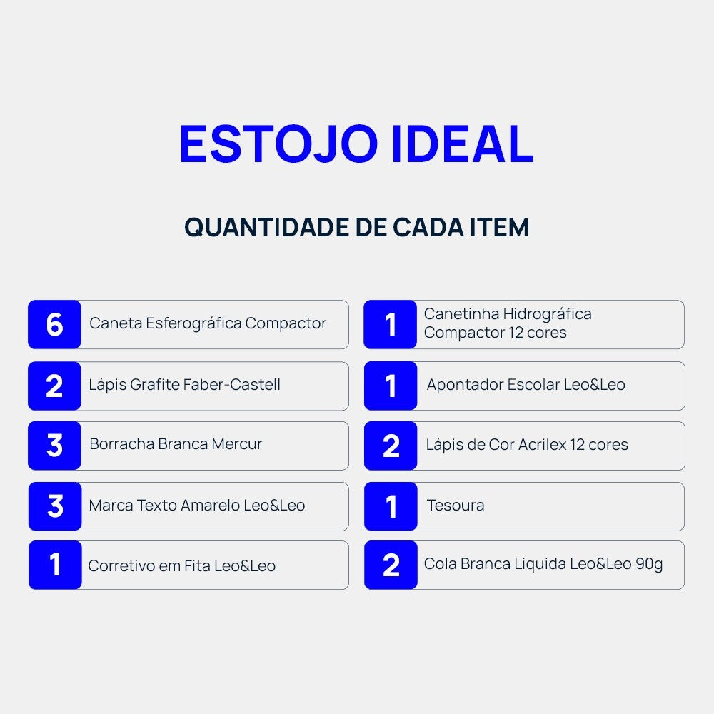 Kit Estojo Ideal - Material Escolar