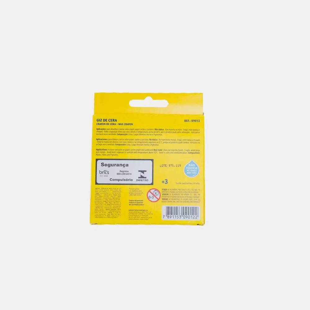 Giz de cera 12 cores – Acrilex