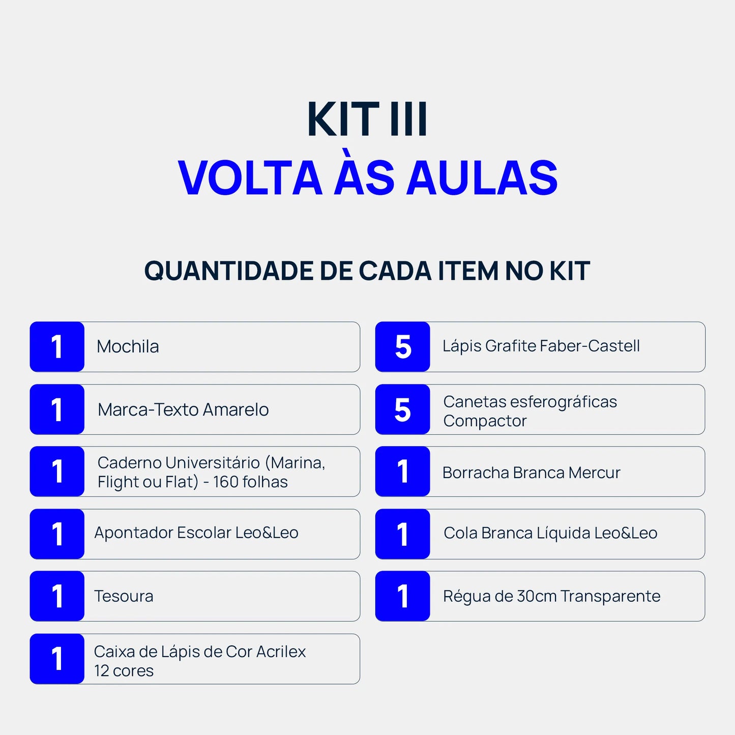 Kit III. Volta às Aulas Promocional - Neutro