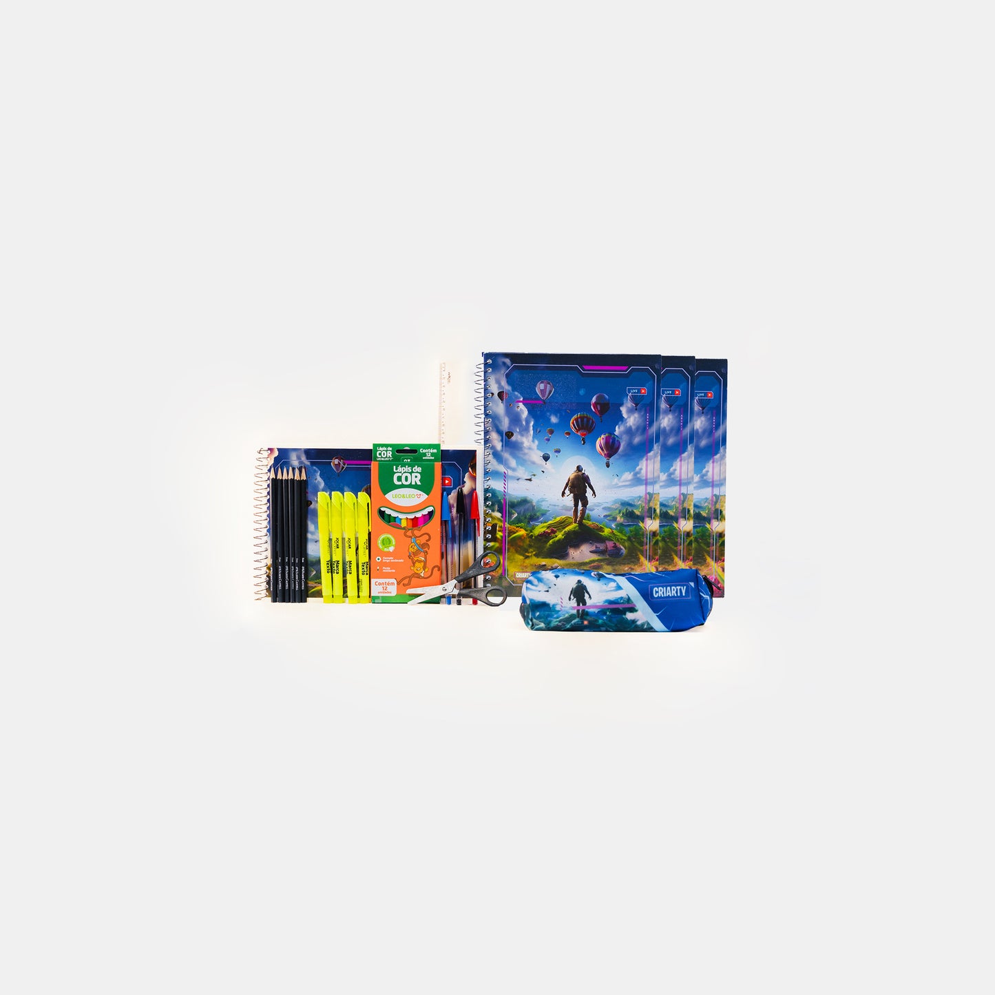 Kit VIII. Educação de Jovens e Adultos - Caderno Gamer / Estojo Gamer