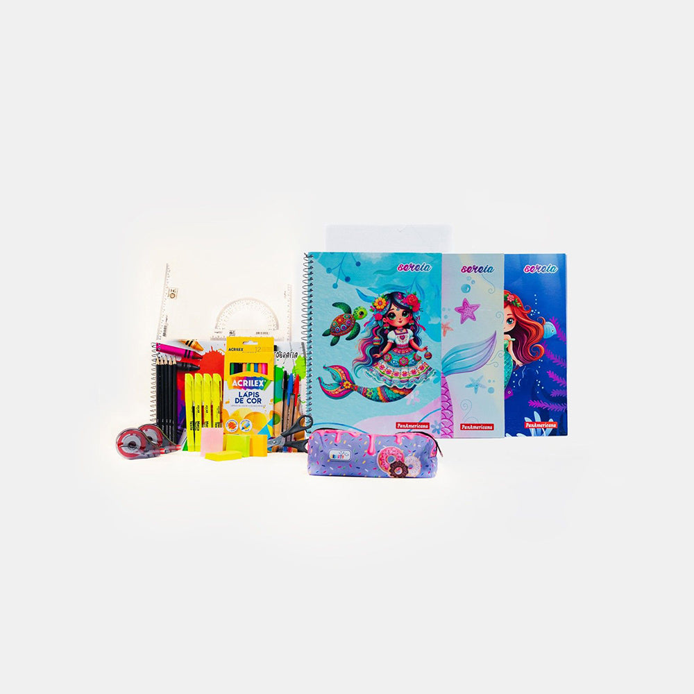 KIT VII. Ensino Médio - Caderno Sereia / Estojo Doce