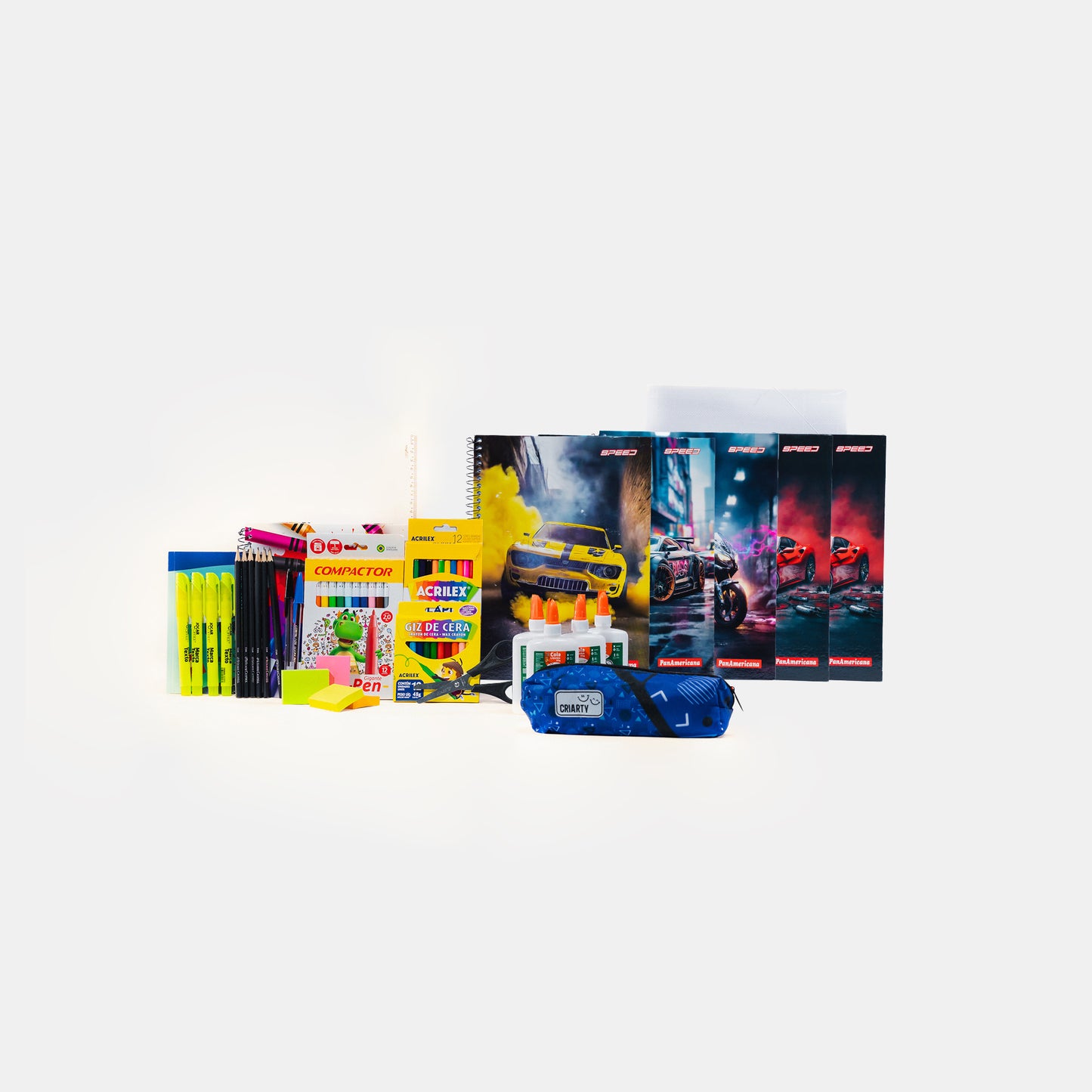Kit IV. Ciclo de Alfabetização - Caderno Speed/ Estojo Criarty
