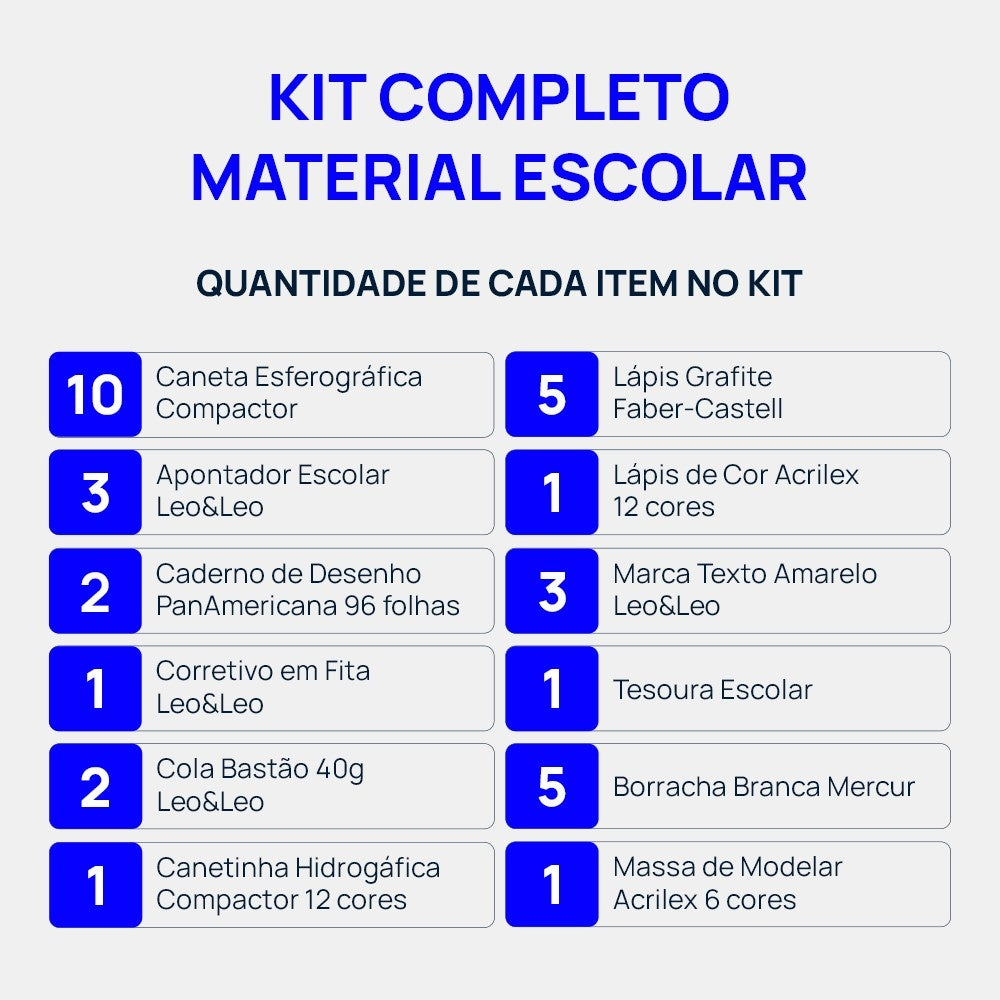 Kit Completo - Material Escolar