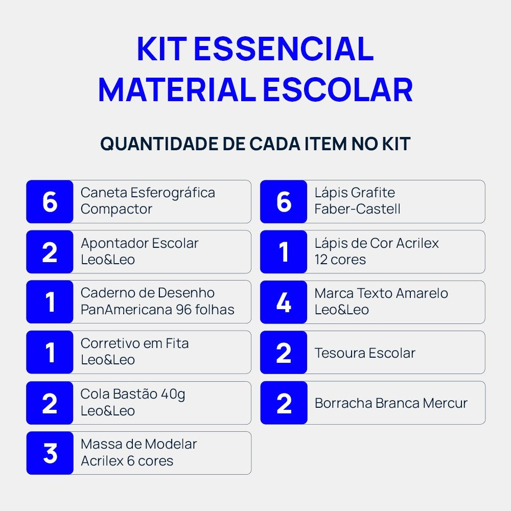 Kit Essencial - Material Escolar