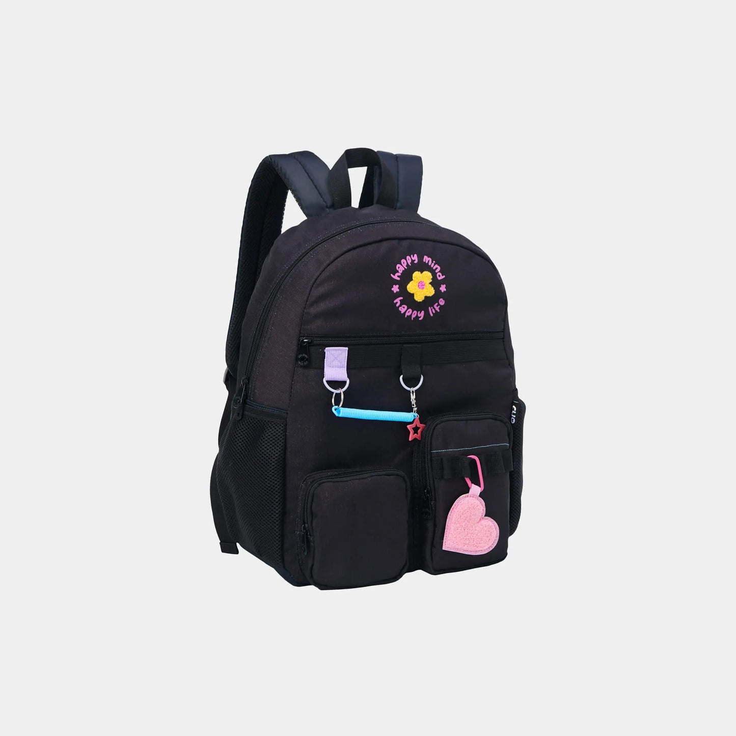 Mochila Juvenil Happy Girls Preta