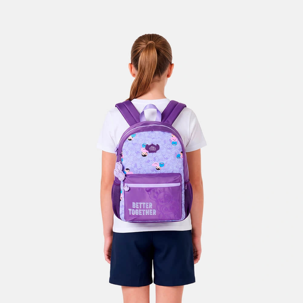 Mochila Juvenil Stitch Tsum Tsum Lilás
