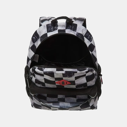 Mochila Juvenil Coca-Cola Quadriculado Cinza - interno