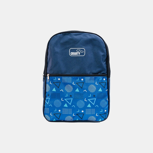 Mochila escolar Criarty - Azul Triângulo
