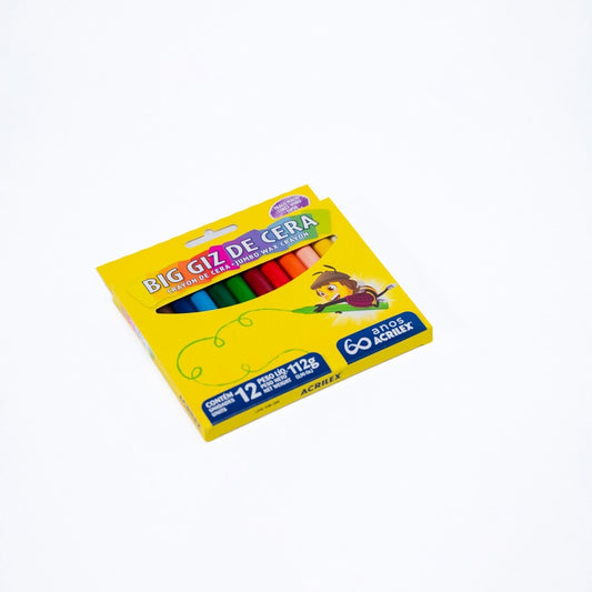 Giz de cera jumbo 12 cores – Acrilex